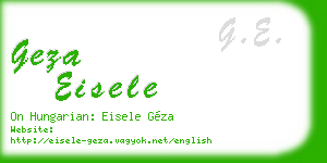 geza eisele business card
